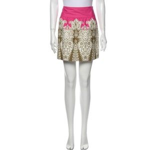 Tibi skirt with pink paisley pattern